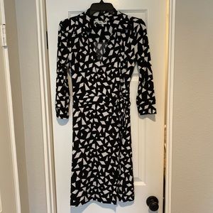 Black and White Wrap Dress